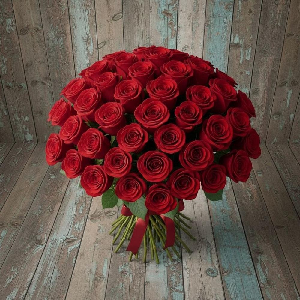 Букет 55 Красных роз Фридом в Горшково