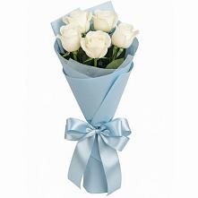 Букет 5 Белых роз Проуд в Горшково