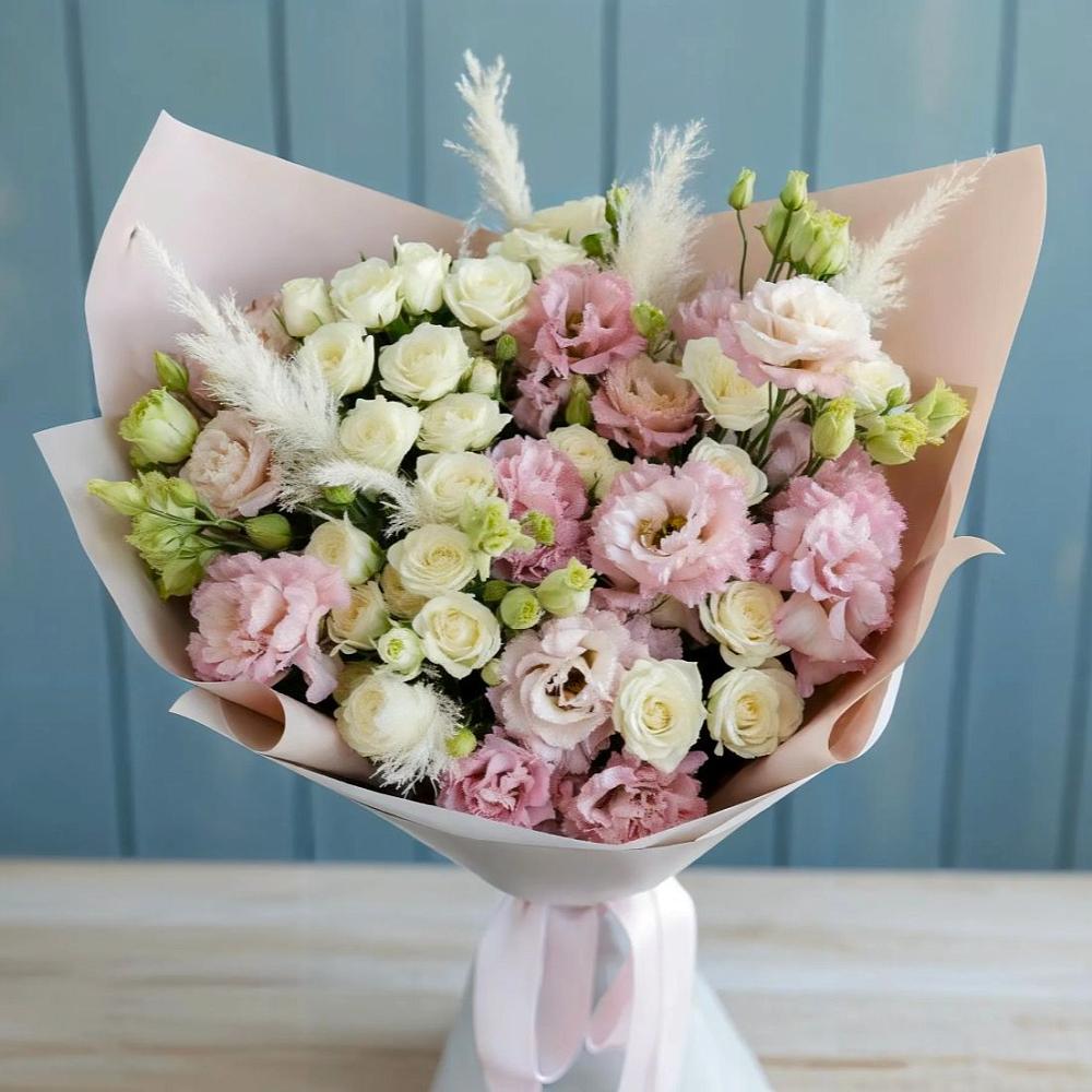 Букет цветов из: Альстромерии и Розы в Горшково