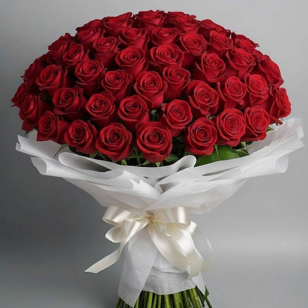 Букет 101 Красная роза Блэк Мэджик в Горшково