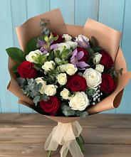 Букет цветов из:  Розы и Альстромерии в Горшково