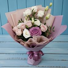 Букет цветов из:  Розы и Лизиантусы в Горшково