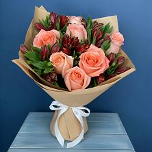 Букет цветов из:  Розы и Альстромерии в Горшково