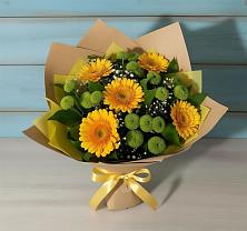 Букет цветов из:  Герберы и Хризантемы в Горшково
