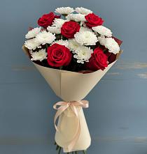 Букет цветов из:  Розы и Хризантемы в Горшково
