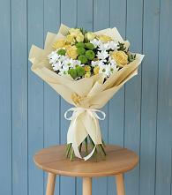 Букет цветов из:  Хризантемы и Розы в Горшково