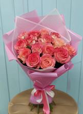 Букет 15 Розовых роз Равель в Горшково