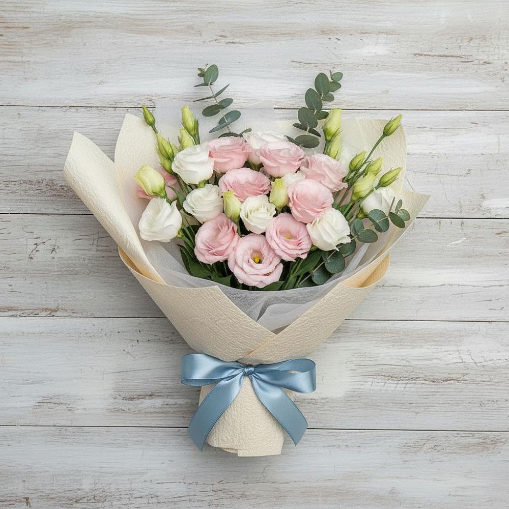 Букет цветов из: Лизиантусы в Горшково